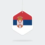 Serbia Srbija Servie SRB flag vlag country land hexagon zeshoek air freshener auto geurtje uniek design frisse rit